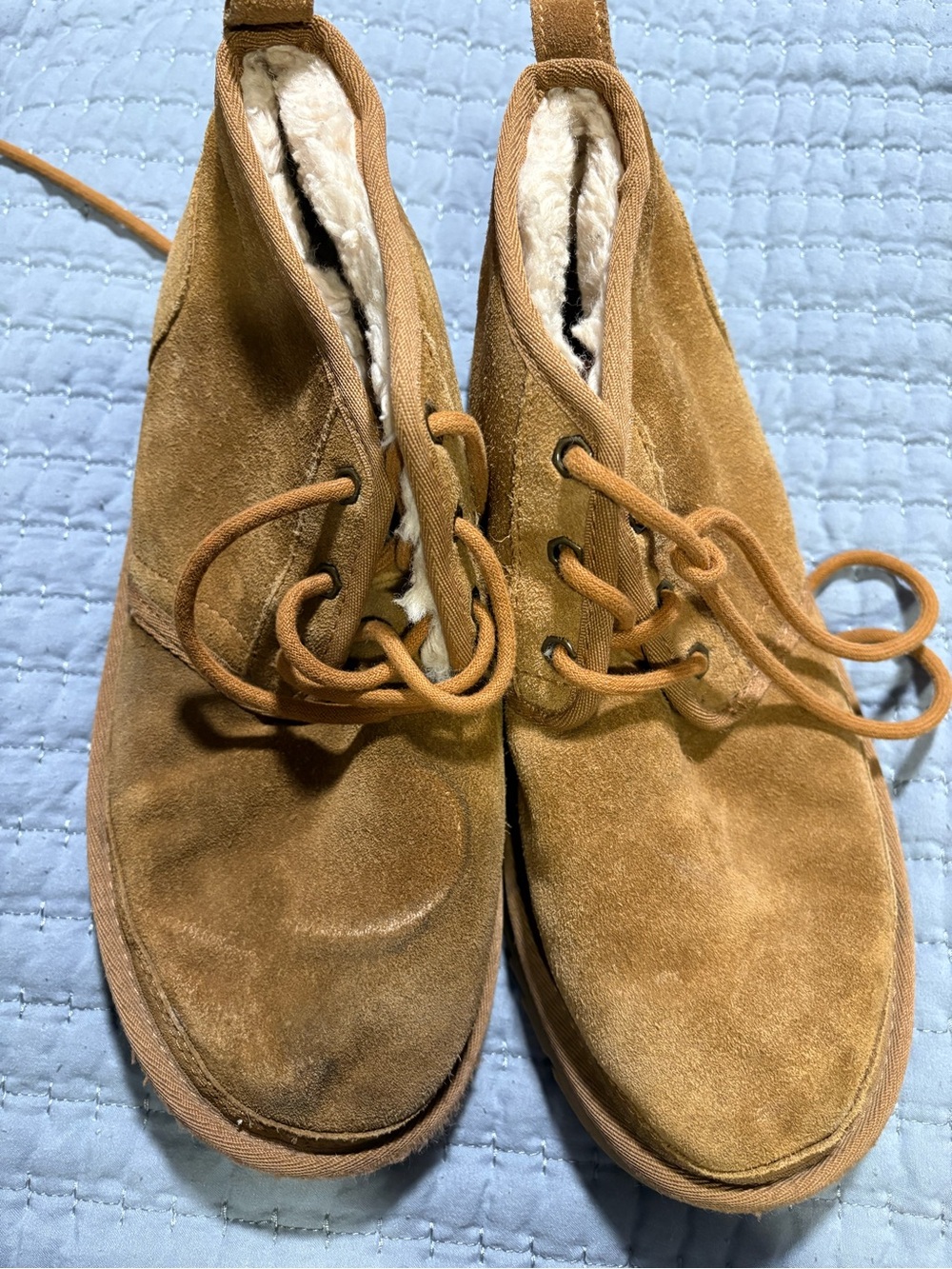 UGG Women's Chestnut Suede Lace-Up Ankle Booties with Shearling